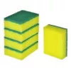Sponge scourer VILEDA Tip-Top pack of 5, rectangular fibre pads 70×90×30 mm, yellow