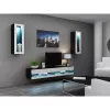 Cama Meble VIGO NEW 30/140/40 TV Stand, 1400×400×300 mm, Black Top, Particle Board, Black Frame
