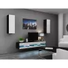Cama Meble VIGO NEW 30/140/40 TV Stand, 1400×400×300 mm, Black Top, Particle Board, Black Frame