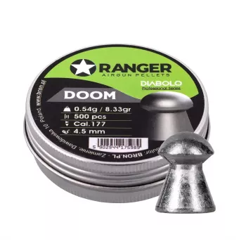 Airgun pellets RANGER 4.5 mm Diabolo Professional Doom, 0.54 g, 500 pcs, aluminum dispenser