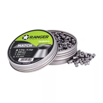 Airgun pellets RANGER PRORO 4.5 mm Diabolo — 500 pcs, silver, aluminum dispenser