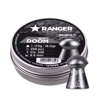 Gun pellets RANGER PRORO.55.250.DH Diabolo 5.5 mm, 250 pcs, silver, aluminum dispenser