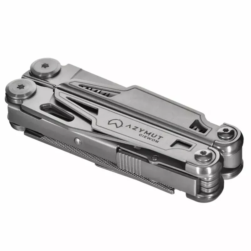Multitool AZYMUT H2038 full-size multitool — 14 tools, 16.2 cm open, 10.1 cm folded, 264 g, 420/7CR13 steel, leather holster