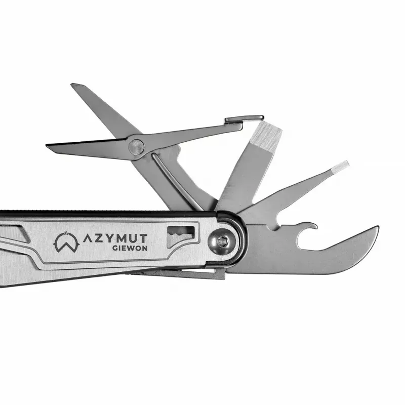 Multitool AZYMUT H2038 full-size multitool — 14 tools, 16.2 cm open, 10.1 cm folded, 264 g, 420/7CR13 steel, leather holster