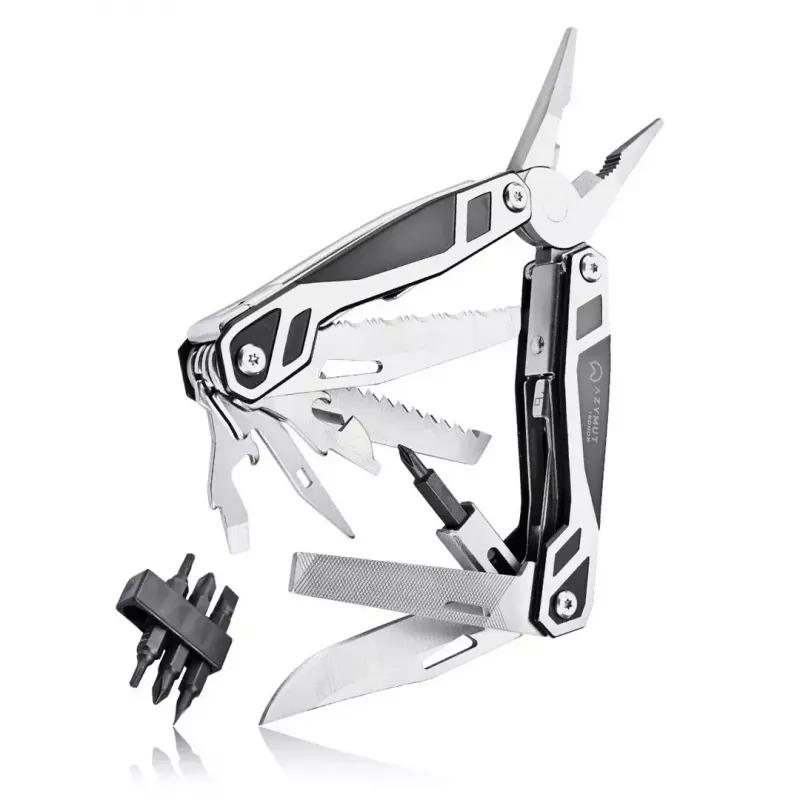 Multitool AZYMUT Trohon H-P2010121 — full-size 12-tool stainless steel pliers, 8 bits, fold 10.5 cm, 381 g