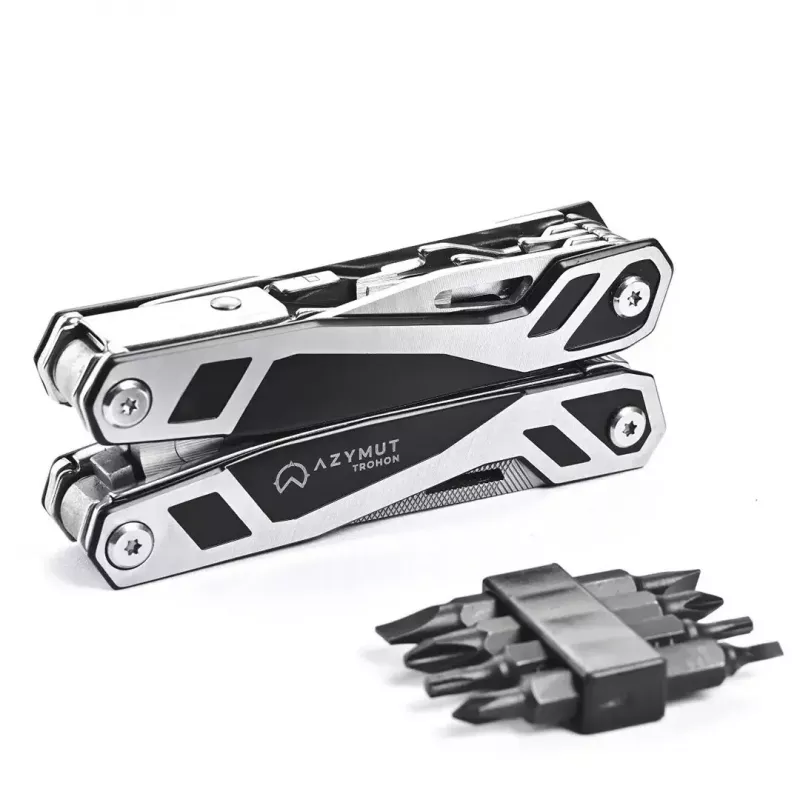 Multitool AZYMUT Trohon H-P2010121 — full-size 12-tool stainless steel pliers, 8 bits, fold 10.5 cm, 381 g