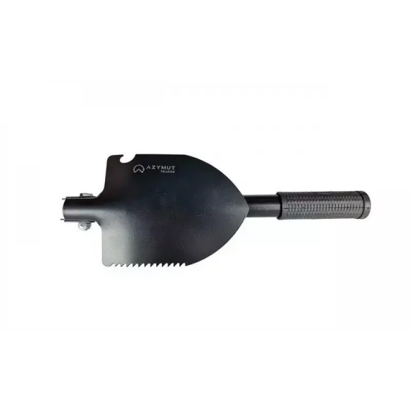 Folding tactical shovel AZYMUT Trapper — stainless steel, black, 410 mm, 565 g