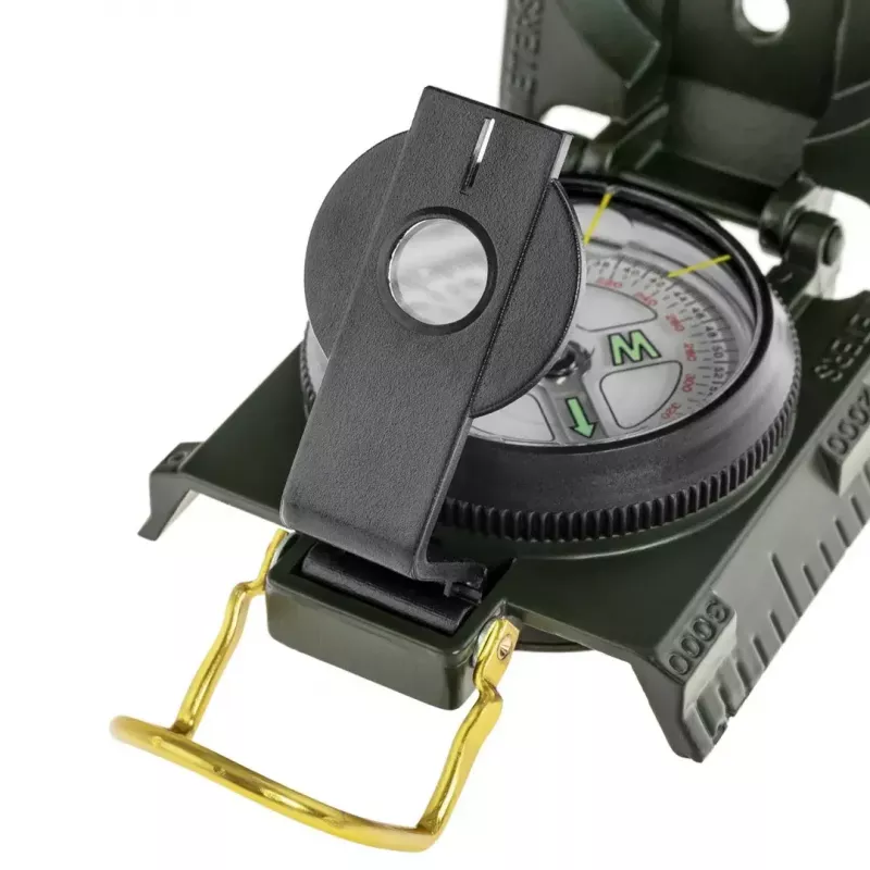Navigational magnetic compass Mil‑Tec Mil‑Tec US with illumination, aluminium housing, scales 1:50k & 1:25k, olive