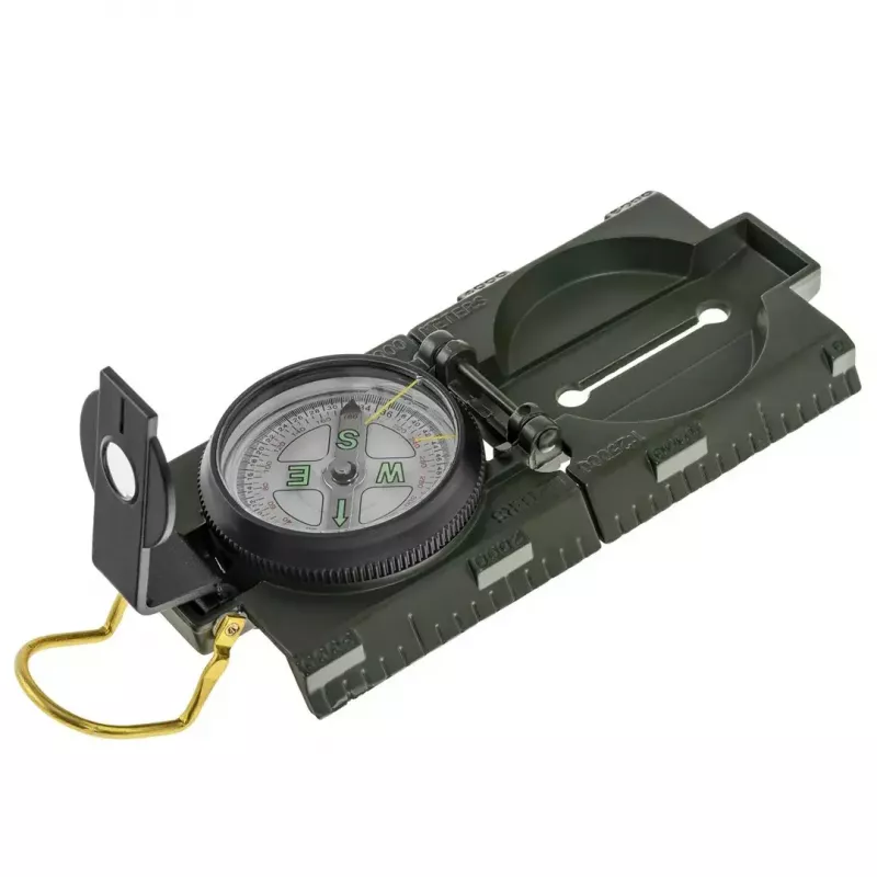 Navigational magnetic compass Mil‑Tec Mil‑Tec US with illumination, aluminium housing, scales 1:50k & 1:25k, olive
