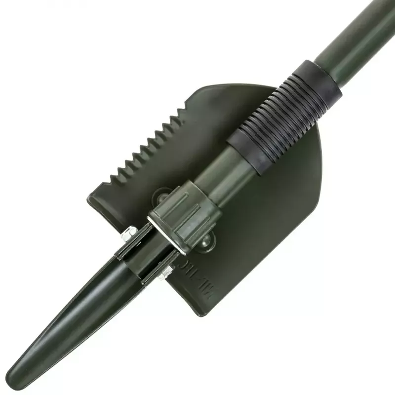 Folding Shovel Mil-Tec Mini II — compact entrenching tool, 405 mm length, 100 mm blade, 560 g, collapsible (15.5 x 10 x 6.5 cm)