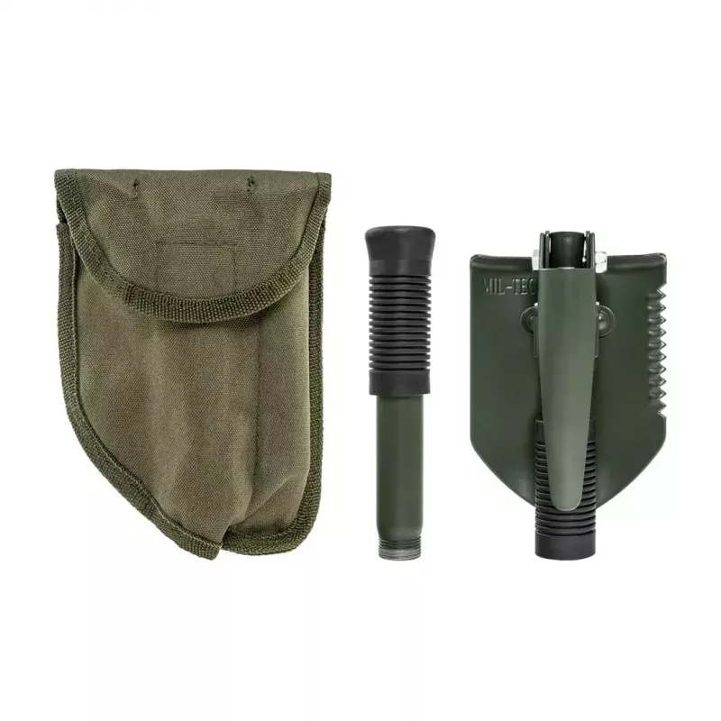 Folding Shovel Mil-Tec Mini II — compact entrenching tool, 405 mm length, 100 mm blade, 560 g, collapsible (15.5 x 10 x 6.5 cm)