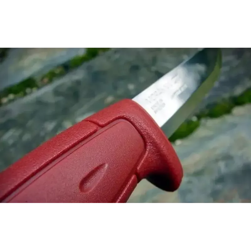 Fixed blade knife Mora BASIC 511 — carbon steel blade, red handle