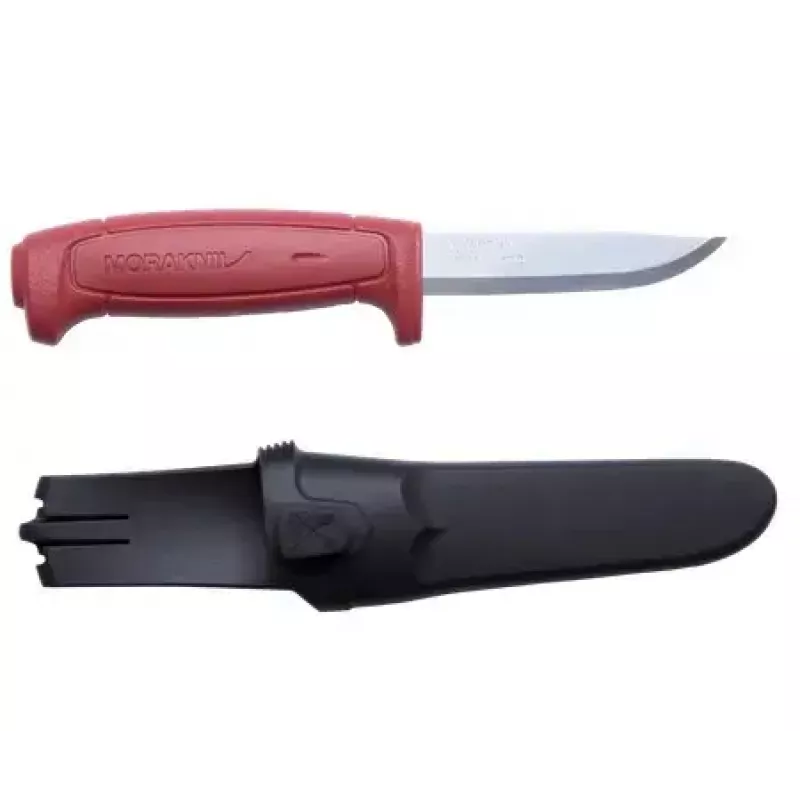 Fixed blade knife Mora BASIC 511 — carbon steel blade, red handle