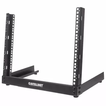 Intellinet 19 inch Network Rack - Open Frame (Desktop), 8U, Black, Flatpack