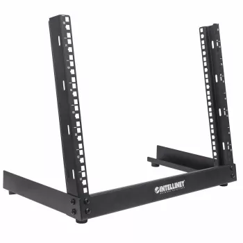Intellinet 19 inch Network Rack - Open Frame (Desktop), 8U, Black, Flatpack