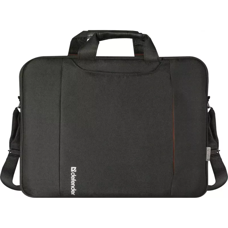 Laptop bag DEFENDER 15.6 inch (39.6 cm) — polyester, removable shoulder strap, zipper, black