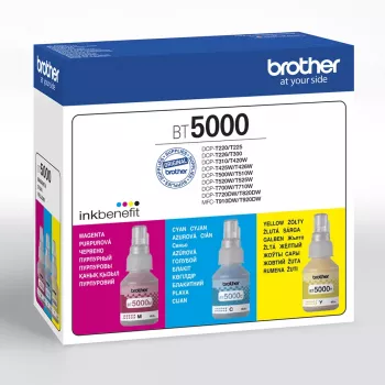 Ink cartridge pack Brother BT-5000C compatible, 3-color combo (Cyan, Magenta, Yellow), 3 pcs, 48.8 ml, 5000 pages
