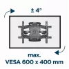 Wall TV mount Gembird WM-75ST-01 for 32 inch–75 inch screens, VESA 600x400, 45.5 kg, adjustable 4.9–49.1 cm, tilt -5°–8°