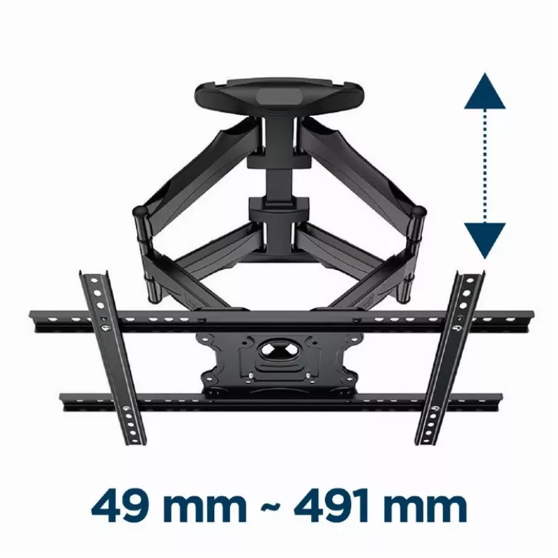 Wall TV mount Gembird WM-75ST-01 for 32 inch–75 inch screens, VESA 600x400, 45.5 kg, adjustable 4.9–49.1 cm, tilt -5°–8°