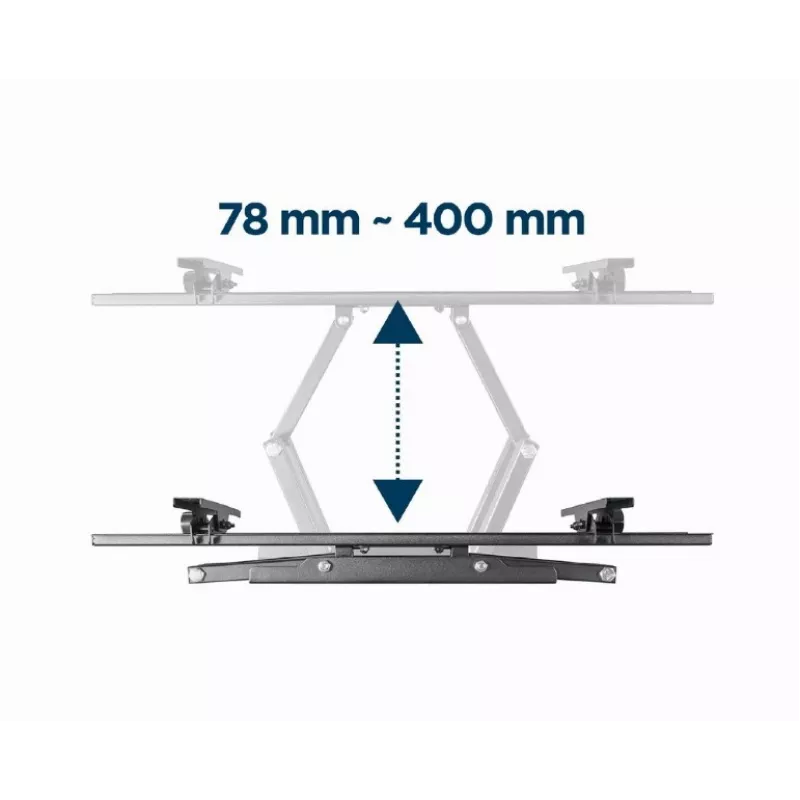 Wall TV mount GEMBIRD WM-70ST-01 for 37 inch–70 inch screens, tilt 0° to -20°, swivel ±60°, VESA 200×200–600×400, max 35 kg, black