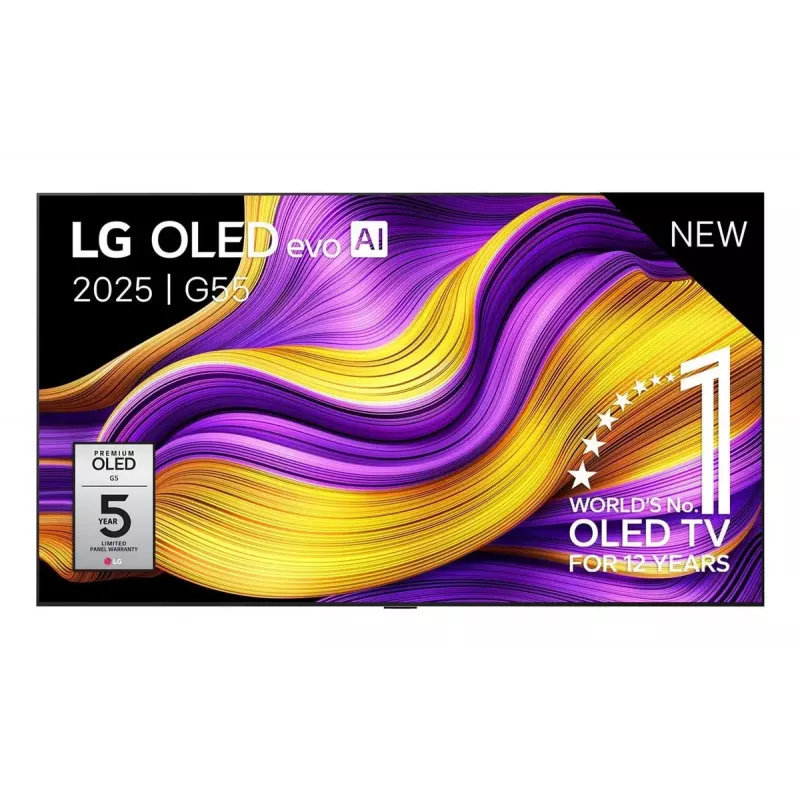 LG OLED evo AI OLED55G51LW 55 inch 4K Ultra HD Smart TV with Dolby Vision, Dolby Atmos, 120Hz, webOS, Wi-Fi, Bluetooth, Silver