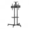 Floor TV & Monitor Mount Trolley Stand MANHATTAN 461238, mobile, black, height 1803 mm, VESA 200x200–600x400, max 50 kg