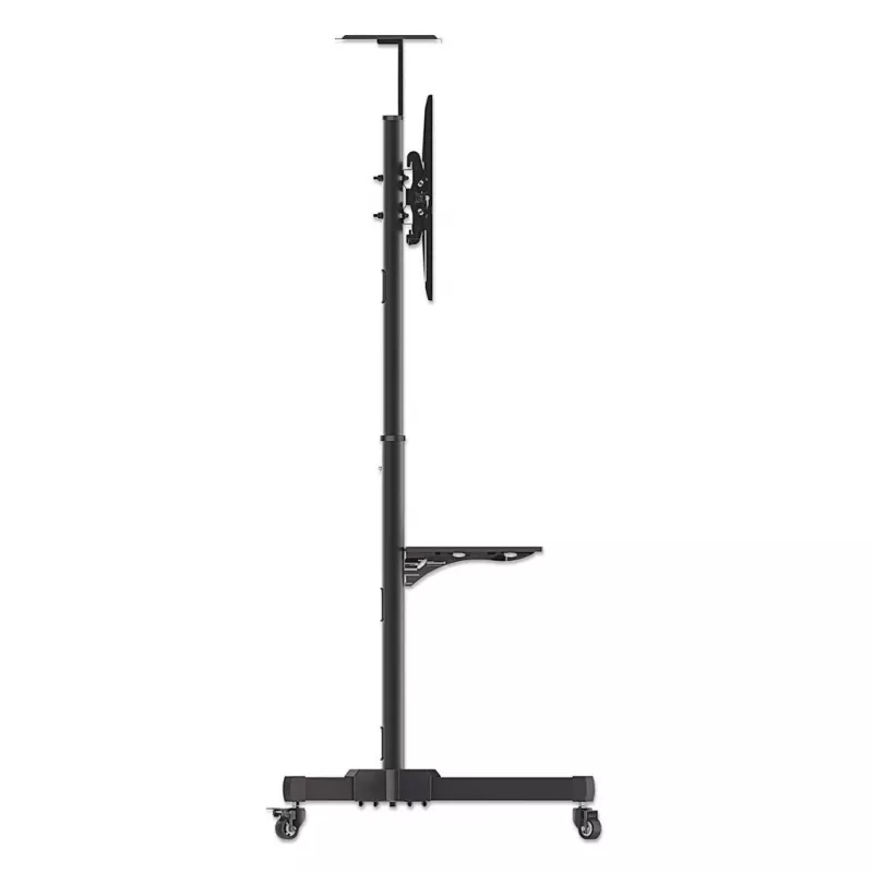 Floor TV & Monitor Mount Trolley Stand MANHATTAN 461238, mobile, black, height 1803 mm, VESA 200x200–600x400, max 50 kg