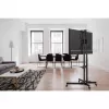 Floor TV & Monitor Mount Trolley Stand MANHATTAN 461238, mobile, black, height 1803 mm, VESA 200x200–600x400, max 50 kg