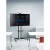 Floor TV & Monitor Mount Trolley Stand MANHATTAN 461238, mobile, black, height 1803 mm, VESA 200x200–600x400, max 50 kg