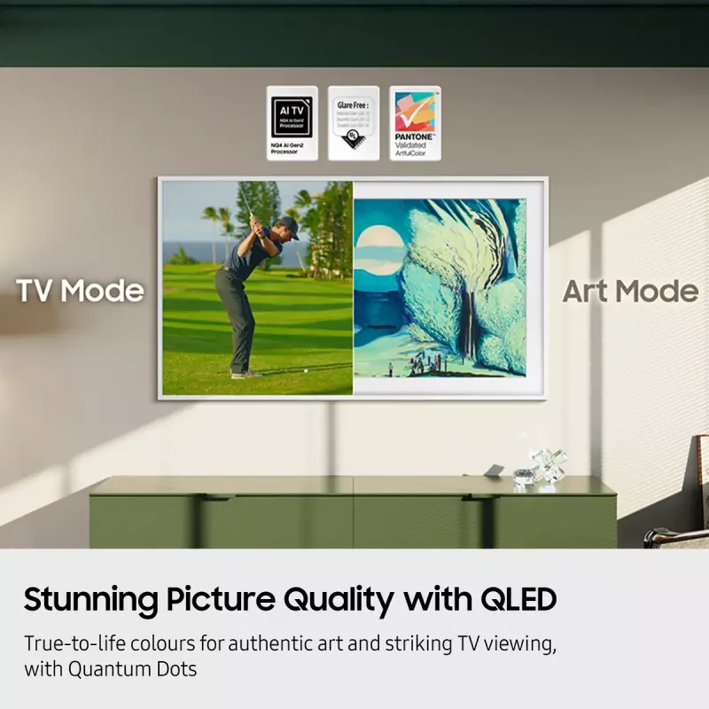 Television Samsung QE65LS03FAUXXH 65 inch The Frame QLED 4K HDR Smart TV, 3840×2160, Tizen, 120Hz
