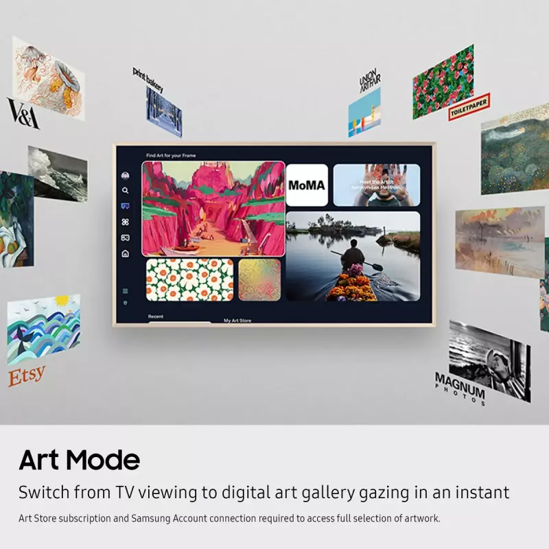 Television Samsung QE65LS03FAUXXH 65 inch The Frame QLED 4K HDR Smart TV, 3840×2160, Tizen, 120Hz