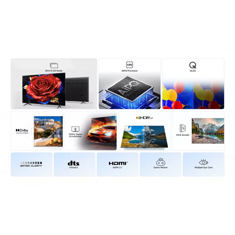 TV TCL P79K 50 inch QLED 4K (127 cm) 3840 x 2160, Google TV, HDR10+, HDMI 2.1, 3xHDMI, Wi‑Fi, Bluetooth