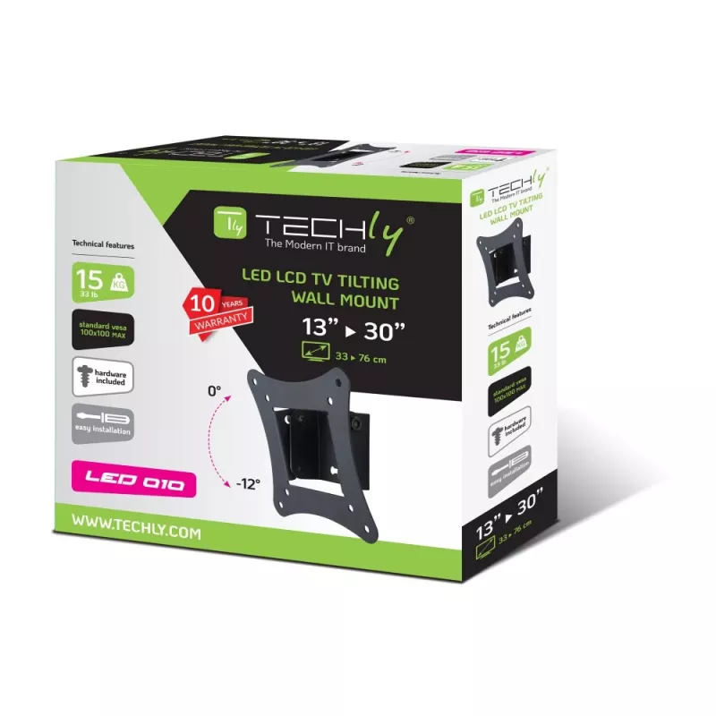 Techly ICA-LCD-900 76.2 cm (30 inch) Black