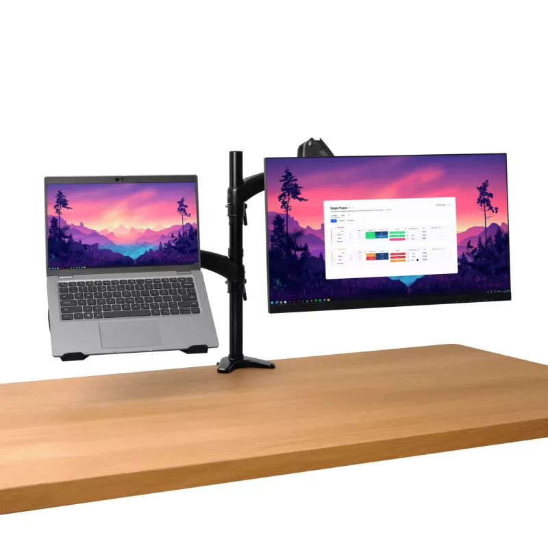 Desk mount TRUST Mara dual-arm monitor stand for 2 displays up to 32 inch – gas spring, VESA 75x75–100x100, max 16 kg, clamp, black