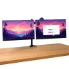 Desk mount TRUST Mara dual-arm monitor stand for 2 displays up to 32 inch – gas spring, VESA 75x75–100x100, max 16 kg, clamp, black
