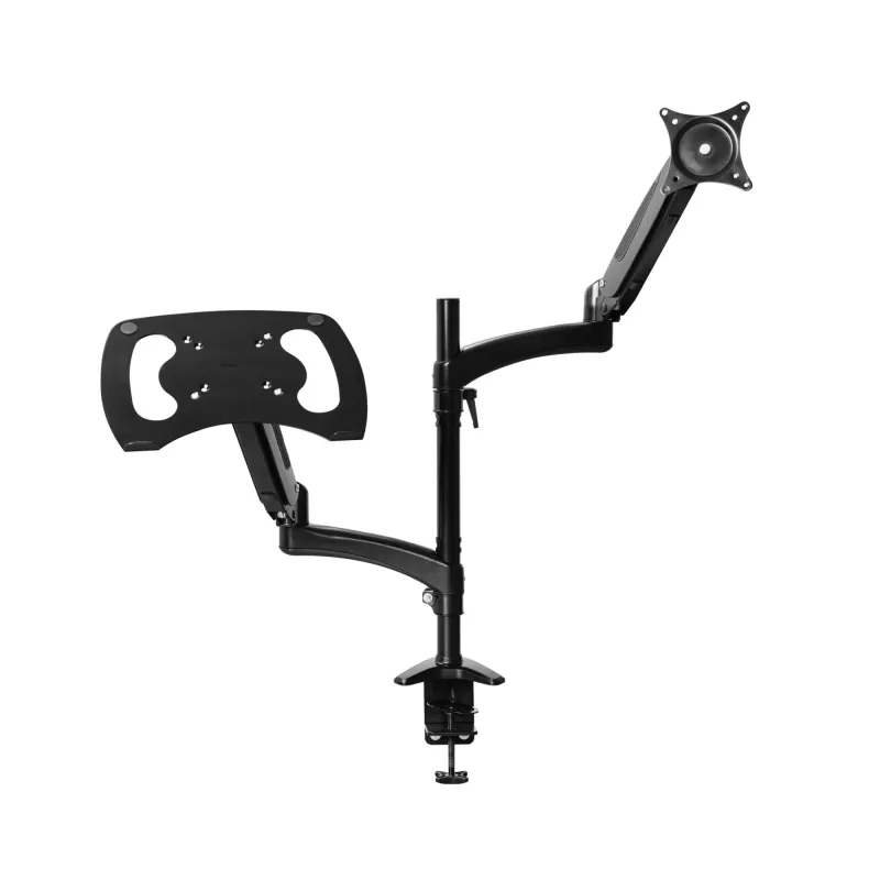 Desk mount TRUST Mara dual-arm monitor stand for 2 displays up to 32 inch – gas spring, VESA 75x75–100x100, max 16 kg, clamp, black