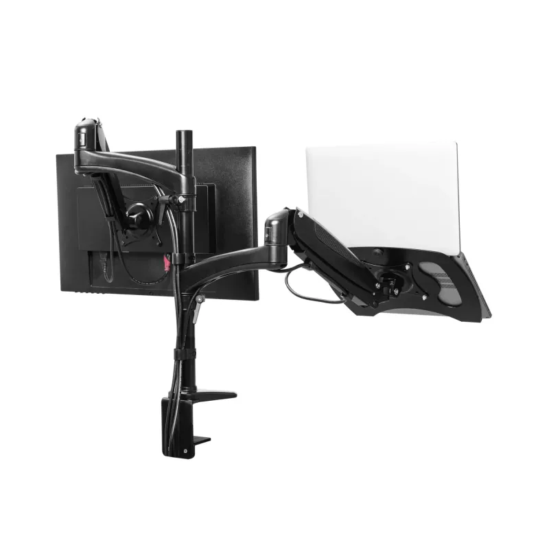 Desk mount TRUST Mara dual-arm monitor stand for 2 displays up to 32 inch – gas spring, VESA 75x75–100x100, max 16 kg, clamp, black