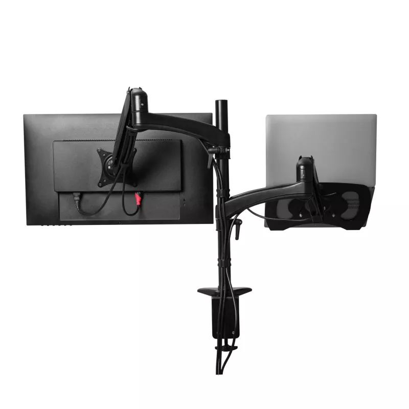 Desk mount TRUST Mara dual-arm monitor stand for 2 displays up to 32 inch – gas spring, VESA 75x75–100x100, max 16 kg, clamp, black