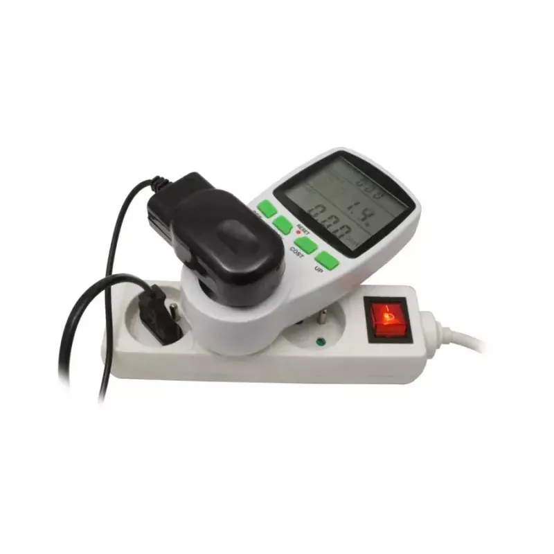 Wattmeter GreenBlue GB202 power meter 0–9999 W, 3600 W max, 220–240 V, 16 A, LCD display
