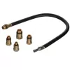 Analog manometer YATO YT-73022 0–20 bar, 75 mm dial, carbon steel, 0.5 m hose, 4 brass adapters, carry case