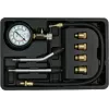 Analog manometer YATO YT-73022 0–20 bar, 75 mm dial, carbon steel, 0.5 m hose, 4 brass adapters, carry case