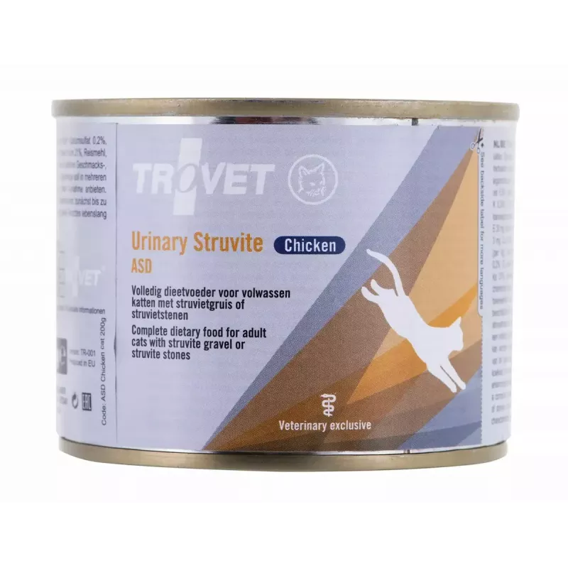 TROVET ASD Urinary Struvite Wet Cat Food with Chicken, 200 g