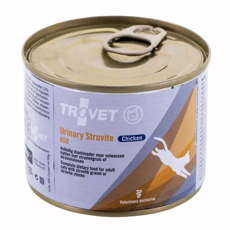 TROVET ASD Urinary Struvite Wet Cat Food with Chicken, 200 g