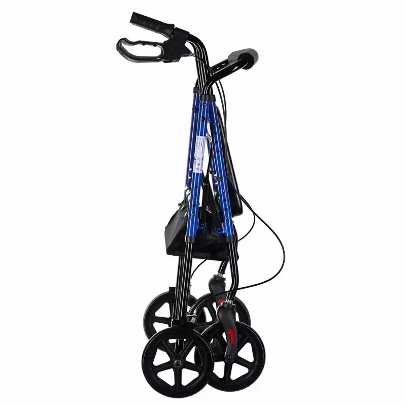 Rehabilitation walker ActionMed CH100AM — lightweight aluminium 4-wheel, adjustable height 700–937 mm, seat 35×32 cm, max load 136 kg, foldable