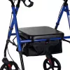 Rehabilitation walker ActionMed CH100AM — lightweight aluminium 4-wheel, adjustable height 700–937 mm, seat 35×32 cm, max load 136 kg, foldable