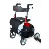 Four-wheel aluminium walker ANTAR AT51006, foldable, adjustable height, 20 cm wheels, max load 136 kg, seat 25×46 cm, weight 7.35 kg