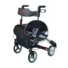Four-wheel aluminium walker ANTAR AT51006, foldable, adjustable height, 20 cm wheels, max load 136 kg, seat 25×46 cm, weight 7.35 kg