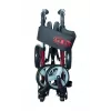 Four-wheel aluminium walker ANTAR AT51006, foldable, adjustable height, 20 cm wheels, max load 136 kg, seat 25×46 cm, weight 7.35 kg