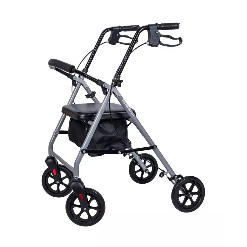 MDH PPC035 wheeled walker / rollator with seat and basket, aluminium, foldable, max load 136 kg