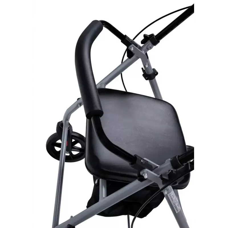 MDH PPC035 wheeled walker / rollator with seat and basket, aluminium, foldable, max load 136 kg